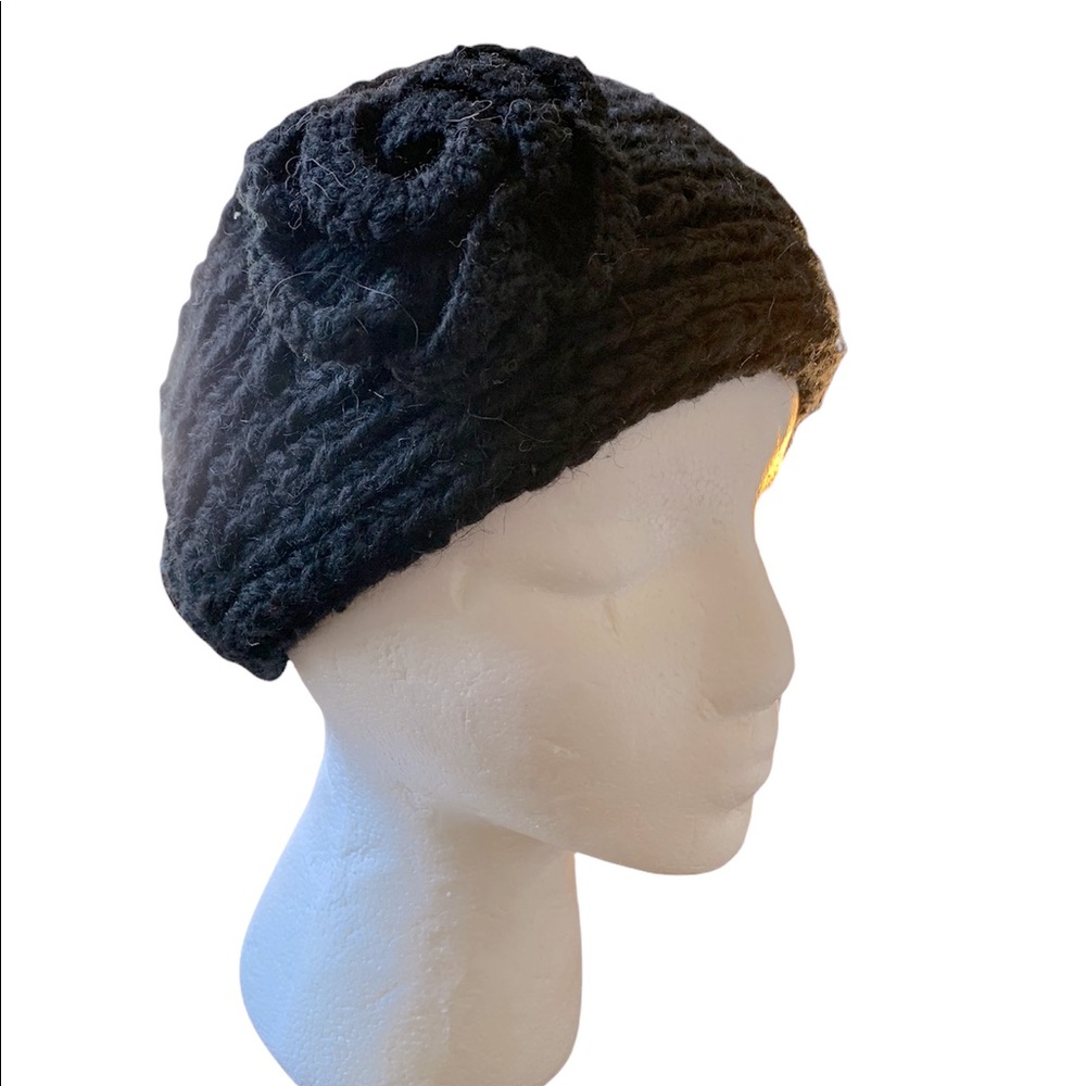 Black Knit Headband, Fully Lined, NWT